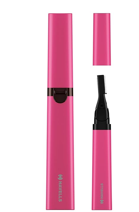 Havells Women Fd5006 Corded Electric Trimmer, Easy And Smooth Hair Removal, Ideal For Upper Lip, Side Burns And Precise Shaping Of Eyebrows (Pink)  GHPFFCABPK00