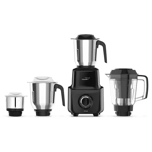 V-Guard Citius 750-Watt Juicer Mixer Grinder | 3 Year Motor Coverage by V-Guard | 4 Jars | Juicer, Wet, Chutney & Dry | Sturdy Juicer Jar | Precision Blend SS Blades | Black