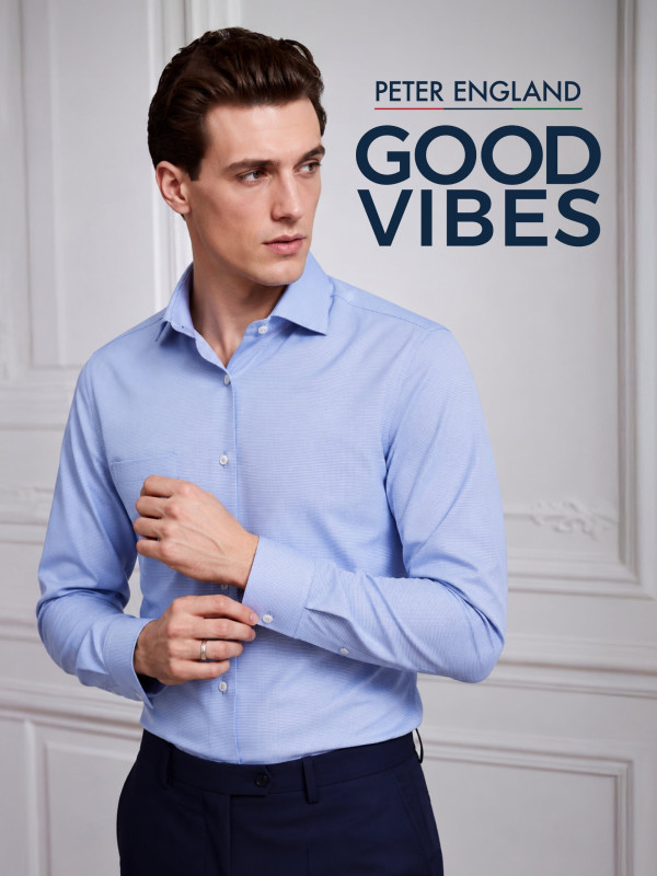 Men Light Blue Slim Fit Full Sleeves Formal Shirt