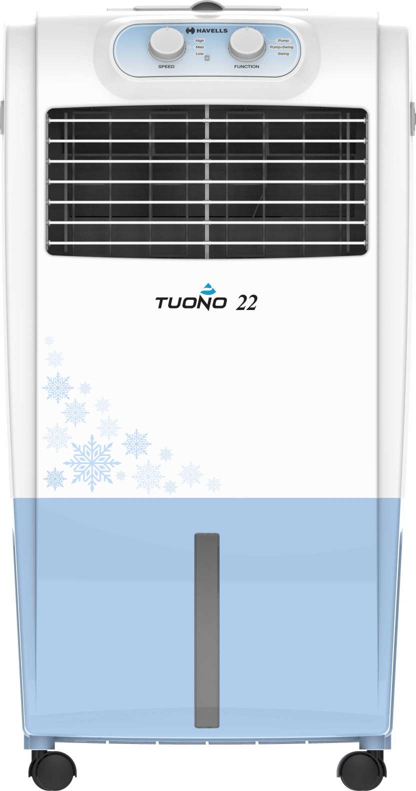Havells Tuono 18L Personal Air Cooler for home | Powerful Air Delivery | Everlast Pump | High Density Honeycomb Pads | Dust Filter Net, Ice Chamber | Heavy Duty (White/Blue)