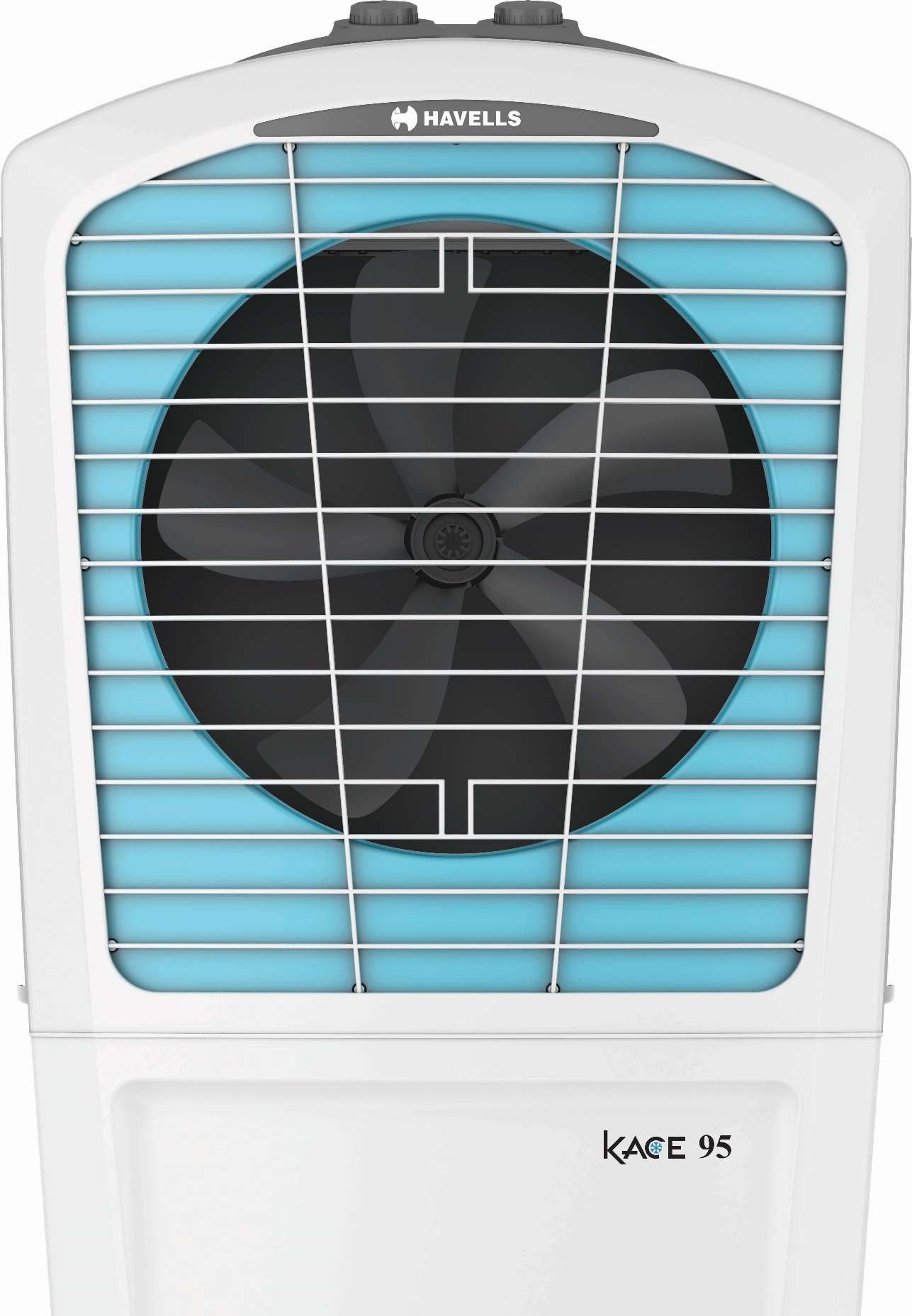 Havells Kace 95L Desert Air Cooler for home | Powerful Air Delivery | High Density Honeycomb Pads | Ice Chill Drip Technology, Ice Chamber | Bacteria Shield | Heavy Duty (White/Blue)